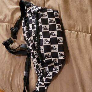 NWT NEW Victoria Secret PINK logo checkered fanny pack cross body bag